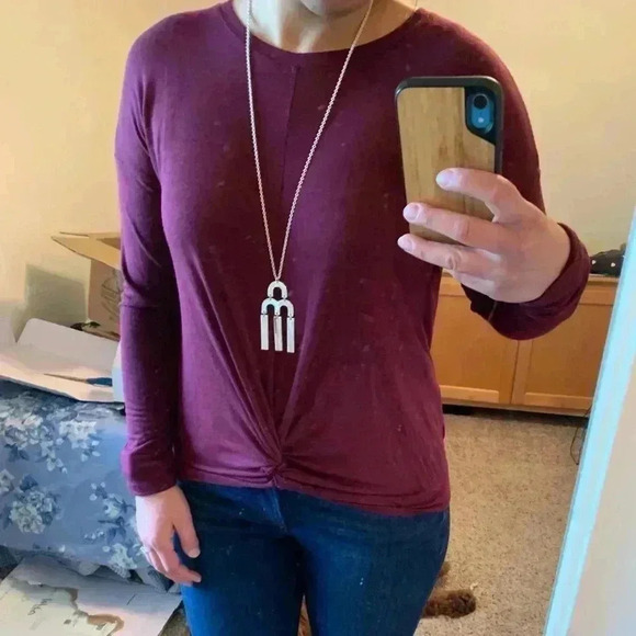 JCrew Tuning Fork Necklace Silver - Picture 3 of 6